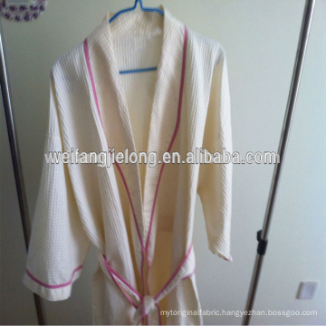 100% cotton white hotel waffle bathrobe